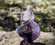memorial glass spiral with cremation ash